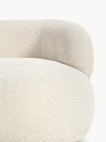 Loungesessel Alba aus Teddy-Bouclé, Bezug: 100 % Polyester Der strap, Gestell: Massives Fichtenholz, Kie, Füße: Kunststoff Dieses Produkt, Teddy-Bouclé Off White, B 102 x T 89 cm, Rückenlehne rechts