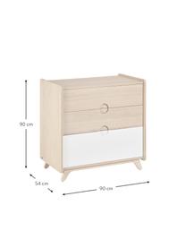 Commode enfant Nunila, Brun clair, blanc