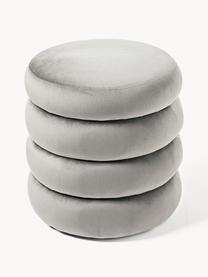 Pouf en velours avec rangement Alto, Velours gris, Ø 44 x haut. 48 cm