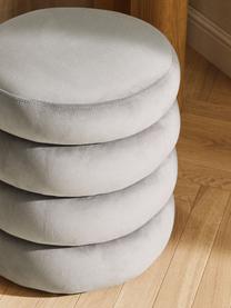 Pouf en velours avec rangement Alto, Velours gris, Ø 44 x haut. 48 cm