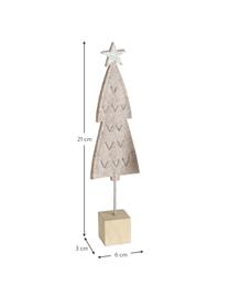 Decoratieve boompjes Refina van vilt H 21 cm, 4 stuks, Voetstuk: hout, Multicolour, B 6 cm x H 21 cm