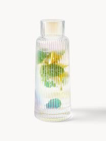 Wasserkaraffe Minna mit irisierender Oberfläche und Rillenrelief, 1.1 L, Glas, mundgeblasen, Transparent, irisierend, 1.1 L