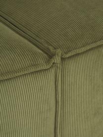 Modulaire hoekbank Lennon van corduroy, Bekleding: corduroy (92% polyester, , Frame: massief grenenhout, multi, Poten: kunststof Dit product is , Corduroy olijfgroen, B 327 x D 180 cm, hoekdeel links