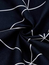 Baumwoll-Wendekissenbezug Marla mit grafischem Muster, 65 x 100 cm, Webart: Renforcé Fadendichte 144 , Navyblau, Weiss, B 65 x L 100 cm