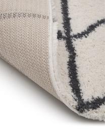 Hochflor-Teppich Cera in Creme/Dunkelgrau, Flor: 100% Polypropylen, Cremeweiß, B 80 x L 150 cm (Größe XS)