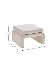 Tabouret en velours Mika, Velours beige, larg. 70 x haut. 45 cm