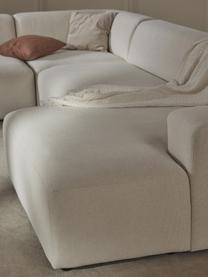 Salon lounge Melva, Tissu blanc cassé, larg. 339 x prof. 339 cm, dossier à gauche
