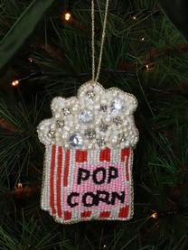 Ozdoba na vianočný stromček Popcorn, Sklo, plastové perličky, Biela, červená, ružová, Š 8 x V 10 cm
