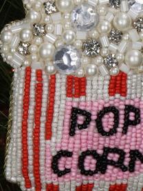 Adono navideño de abalorios Popcorn, Vidrio, perlas de plástico, Blanco, rojo, rosa, An 8 x Al 10 cm
