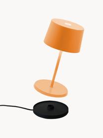 Lampada da tavolo portatile a LED luce regolabile Olivia Pro, Lampada: alluminio rivestito, Arancione, Ø 11 x Alt. 22 cm