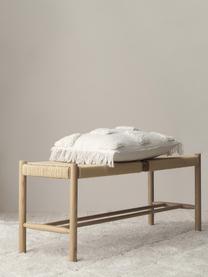 Banc bois beige avec cannage Ellan, Bois de chêne, larg. 110 x haut. 45 cm