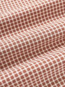Seersucker-Bettdeckenbezug Davey mit Karo-Muster, Webart: Seersucker Fadendichte 16, Terrakotta, Weiss, B 200 x L 200 cm