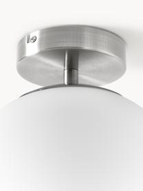Malá stropná lampa zo skla Hitch, Biela, strieborná, Ø 25 x V 30 cm