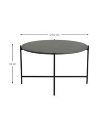 Table de jardin en métal plateau en ciment Avisa, Gris, noir, Ø 80 x haut. 46 cm