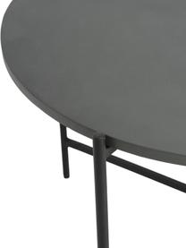 Table de jardin en métal plateau en ciment Avisa, Gris, noir, Ø 80 x haut. 46 cm