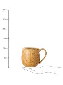 Taza de café artesanal Rani, Gres, Amarillo, Ø 10 x Al 10 cm