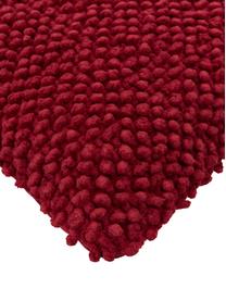 Federa arredo strutturata color rosso scuro Indi, 100% cotone, Rosso scuro, Larg. 30 x Lung. 50 cm