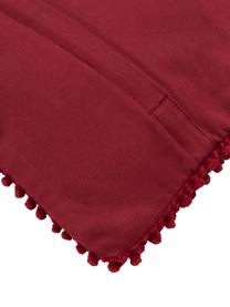 Federa arredo strutturata color rosso scuro Indi, 100% cotone, Rosso scuro, Larg. 30 x Lung. 50 cm