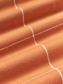 Geruite flanellen omkeerbare kussensloop Noelle van katoen, Weeftechniek: flanel, Oranje, wit, B 60 x L 70 cm