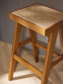 Barhocker Sissi mit Wiener Geflecht, Gestell: Eichenholz, lackiert, Sitzfläche: Rattan Dieses Produkt wir, Dunkles Eichenholz, Hellbeige, B 46 x H 75 cm