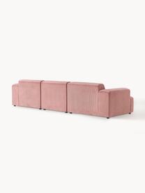 Canapé 4 places en velours côtelé Melva, Velours côtelé rose, larg. 319 x prof. 101 cm