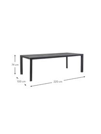 Garten-Esstisch Mason, 220 x 100 cm, Gestell: Aluminium, pulverbeschich, Tischplatte: Keramik, Anthrazit, B 220 x T 100 cm