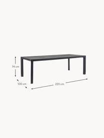 Table de jardin anthracite Mason, 220 x 100 cm, Noir, larg. 220 x prof. 100 cm