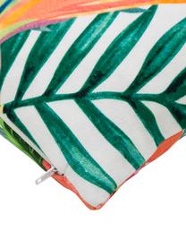 Housse de coussin tropicale Polly, Multicolore, blanc