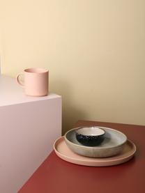 Handgemachte Schalen Yunomi im japanischen Style, 4 Stück, Porzellan, Grün, Grau, Ø 22 x H 5 cm