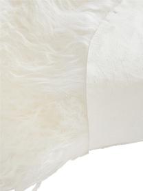 Tappeto in pelle di agnello a pelo lungo Ella, Retro: pelle, Bianco, Larg. 50 x Lung. 160 cm