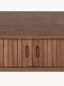 Houten wandtafel Barbier met geribde voorkant, Frame: MDF, walnoothoutfineer, Walnoothoutkleurig, B 120 x D 35 cm