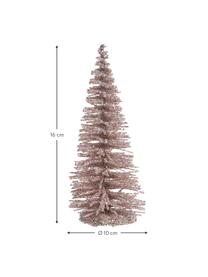 Sapins de Noël décoratifs Minitree, 4 élém., Plastique, Vieux rose, doré, Lot de différentes tailles