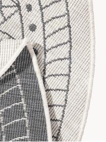 Okrągły dwustronny dywan wewnętrzny/zewnętrzny Porto, Szary, odcienie kremowego, Ø 140 cm (Rozmiar M)
