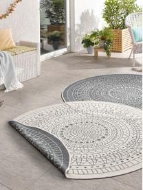 Alfombra redonda reversible de interior/exterior Porto, Gris, crema, Ø 140 cm (Tamaño M)