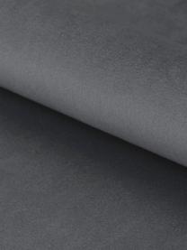 Fluwelen chesterfield bank Charlietown (3-zits) in donkergrijs, Bekleding: 100% polyester, Poten: rubberhout, gecoat, Donkergrijs, zwart, 219 x 88 cm