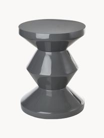 Table d'appoint ronde Zig Zag, Plastique, laqué, Gris foncé, Ø 36 x haut. 46 cm