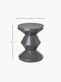 Table d'appoint ronde Zig Zag, Plastique, laqué, Gris foncé, Ø 36 x haut. 46 cm