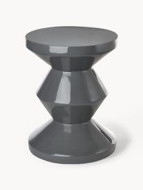 Table d'appoint ronde Zig Zag, Plastique, laqué, Gris foncé, Ø 36 x haut. 46 cm