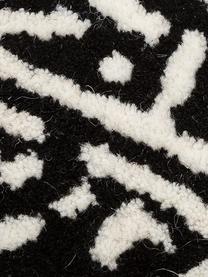 Tapis en laine noir tufté main Savanna Zebra, Noir, blanc crème, larg. 160 x long. 200 cm