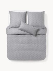Baumwoll-Bettdeckenbezug Milano mit grafischem Muster, Webart: Renforcé Fadendichte 144 , Grau, B 200 x L 200 cm