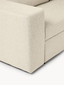 Schlafsofa Noah (3-Sitzer) mit Stauraum, Bezug: Polyester Der strapazierf, Gestell: Massives Buchennholz, FSC, Webstoff Hellbeige, B 269 x T 160 cm, Eckteil links