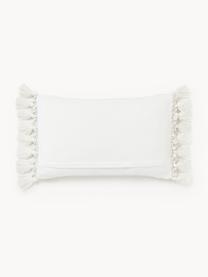 Housse de coussin avec pompons Adrian, Blanc cassé, larg. 30 x long. 50 cm