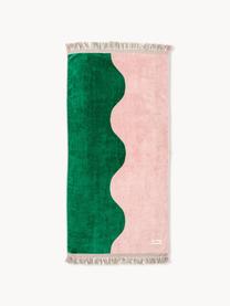 Toalla de playa Holiday, 100% algodón, Verde oscuro, rosa oscuro, An 80 x L 168 cm