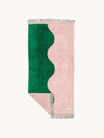 Asciugamano Hammam Holiday, 100% cotone, Verde scuro, rosa antico, Larg. 80 x Lung. 168 cm