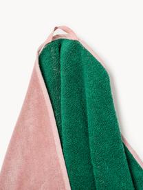 Asciugamano Hammam Holiday, 100% cotone, Verde scuro, rosa antico, Larg. 80 x Lung. 168 cm