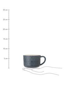 Tasse Naomi, 4 pièces, Grès cérame, Bleu, blanc, Ø 10 x haut. 7 cm, 300 ml