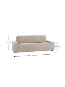 Funda de sofá Roc, 55% poliéster, 35% algodón, 10% elastómero, Crema, An 200 x Al 120 cm