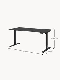 Höhenverstellbarer Schreibtisch Y-Line, Gestell: Metall, pulverbeschichtet, Tischplatte: Spanplatte, melaminharzbe, Anthrazit, Schwarz, B 160 x T 80 cm