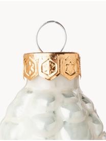 Addobbi per albero Cone 12 pz, Vetro opaco, Crema, bianco, Alt. 6 cm