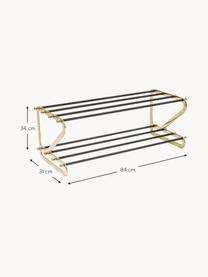 Metalen schoenenkast Walk, Frame: gepoedercoat aluminium, Goudkleurig, zwart, B 84 x H 34 cm